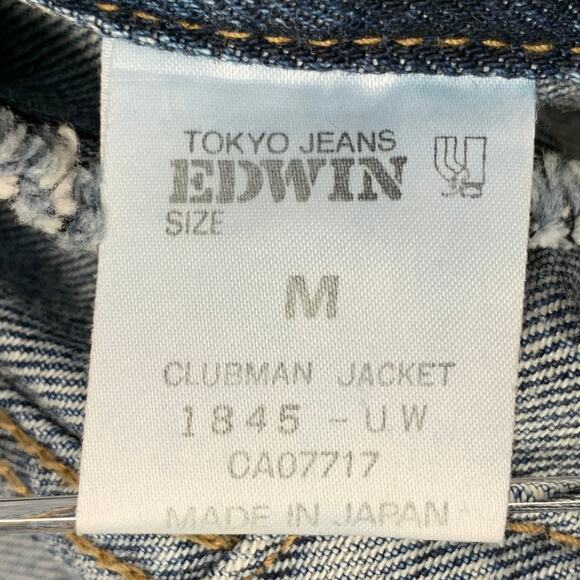 EDWIN Vintage Size M Clubman Blue Twill Cotton Acid Washed Jacket - Picture 6 of 7